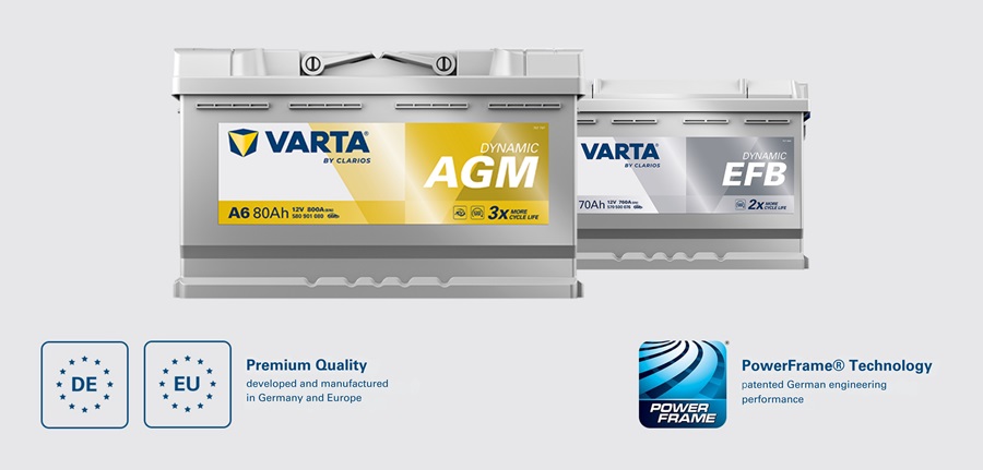 Aukščiausios kokybės VARTA akumuliatorių asortimentas